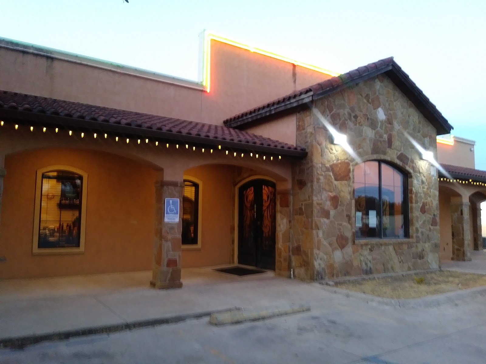 El Agave restaurant entrance in the evening